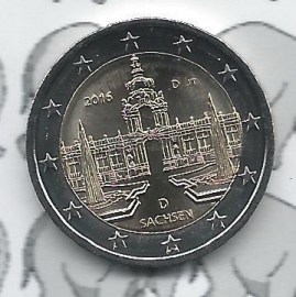 Duitsland 2 euromunt CC 2016 (17e) "Zwinger van Dresden, Saksen" (letter D)