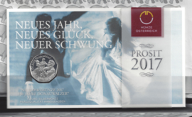 Oostenrijk 5 euromunt 2017 (31e) "150 jaar Donauwals" (zilver in blister)