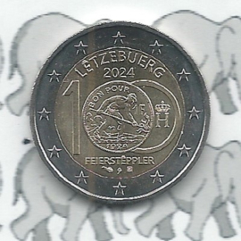 Luxemburg 2 euromunt CC 2024 (37e) "100 Jaar na de emissie van 1 Francmunten met de Vuurstopper"