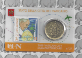Vaticaan 4 x 50 eurocent 2019 in coincard met postzegel, nummer 26, 27, 28 en 29