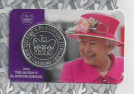 Malta 2,5 euromunt CC 2022 "Koningin Elizabeth II platina jubileum" in coincard