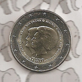 Netherlands 2 eurocoin CC 2013 (5e) "Troonswisseling"