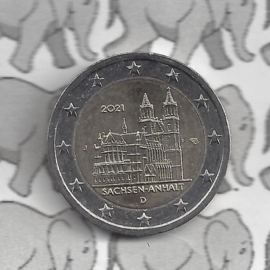 Duitsland 2 euromunt CC 2021 (25e) "Saksen-Anhalt (Kathedraal van Maagdenburg)" (letter J)