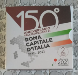 Italië 2 euromunt CC 2021 (28e) "Rome hoofdstad van Italië", proof in doosje met certificaat