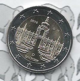 Germany 2 eurocoin CC 2016 "Zwinger van Dresden, Saksen" (letter G)