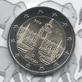 Germany 2 eurocoin CC 2016 "Zwinger van Dresden, Saksen" (letter A)
