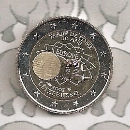 Luxemburg 2 euromunt CC 2007 (5e) "VVR"