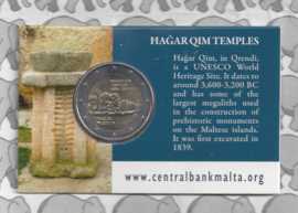 Malta 2 euromunt CC 2017 "Tempels van Hagar Qim", met muntteken Monnaie de Paris in coincard
