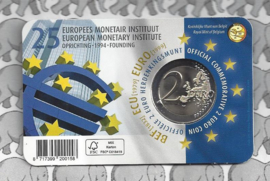 België 2 euromunt CC 2019 "25 Jaar Europees Monetair Instituut (EMI)" in coincard Franse versie