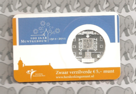 Nederland 5 euromunt 2011 (18e) "100 jaar Muntgebouw" (in coincard, zonder boekje)