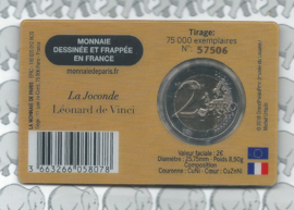 Frankrijk 2 euromunt CC 2025 (34e) "Museum des Louvre" in coincard "Mona Lisa"
