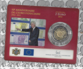 Luxemburg 2 euromunt CC 2012 (13e) "10 jaar euro" (in coincard)