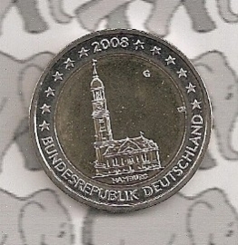 Duitsland 2 euromunt CC 2008 (4e)"St.Michaelis Hamburg"