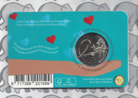 België 2 euromunt CC 2022 (28e) "voor de zorg tijdens de covid-pandemie" in coincard Franse versie