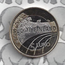 Finland 5 eurocoin 2016 (48e) "Sport, schansspringen"