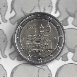 Duitsland 2 euromunt CC 2021 (25e) "Saksen-Anhalt (Kathedraal van Maagdenburg)" (letter F)