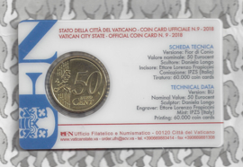 Vaticaan 50 eurocent 2018 in coincard, nummer 9