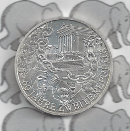 Oostenrijk 10 euromunt 2005 (7e) "60 jaar tweede Republiek" (zilver)