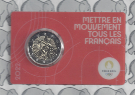 Frankrijk 2 euromunt CC 2022 (28e) "Olympische Zomerspelen Parijs 2024", in rode coincard