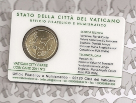 Vatican 50 eurocent 2011 in coincard, nummer 2