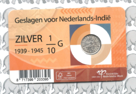 Nederland 2025 "80 jaar eind WOII met 1/10de Gulden Nederlands-Indië 1939 - 1945", in coincard (geen jaartalkeuze)