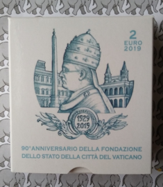 Vaticaan 2 euromunt CC 2019 "90 jaar Vaticaan", proof in doosje met certificaat