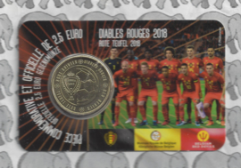 België 2,5 euromunt 2018 "Rode Duivels" in coincard Franse versie