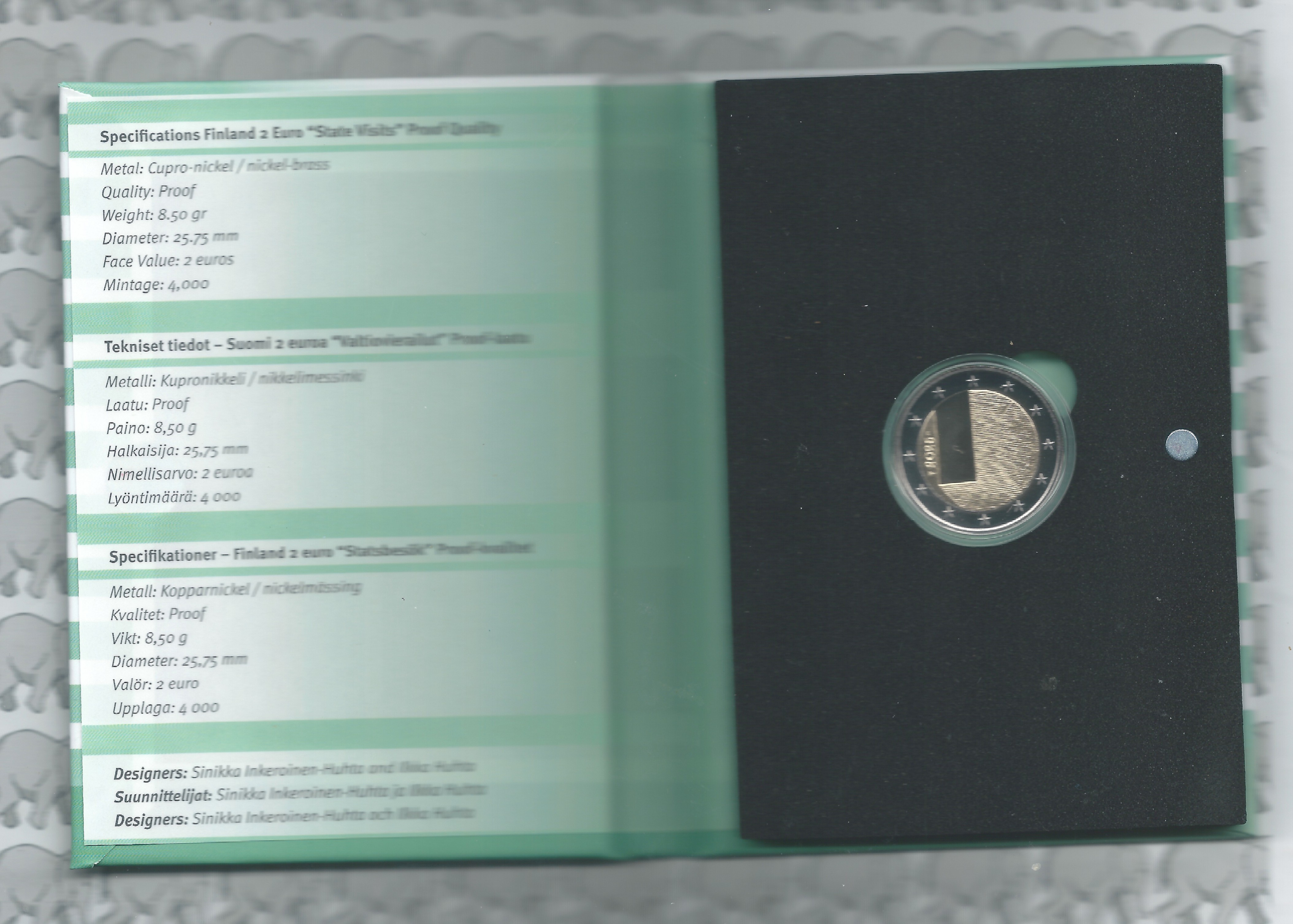 Finland 2 euromunt 2025 (38e) "Staatsbezoek" (proof)