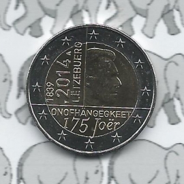 Luxemburg 2 eurocoin CC 2014 "175e verjaardag van de onafhankelijkheid van het Groothertogdom Luxemburg"