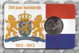 Nederland 2 euromunt CC 2013 "200 jaar Koninkrijk" in coincard 2e versie