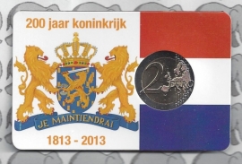 Netherlands 2 eurocoin CC 2013 "200 jaar Koninkrijk" in coincard 2e versie