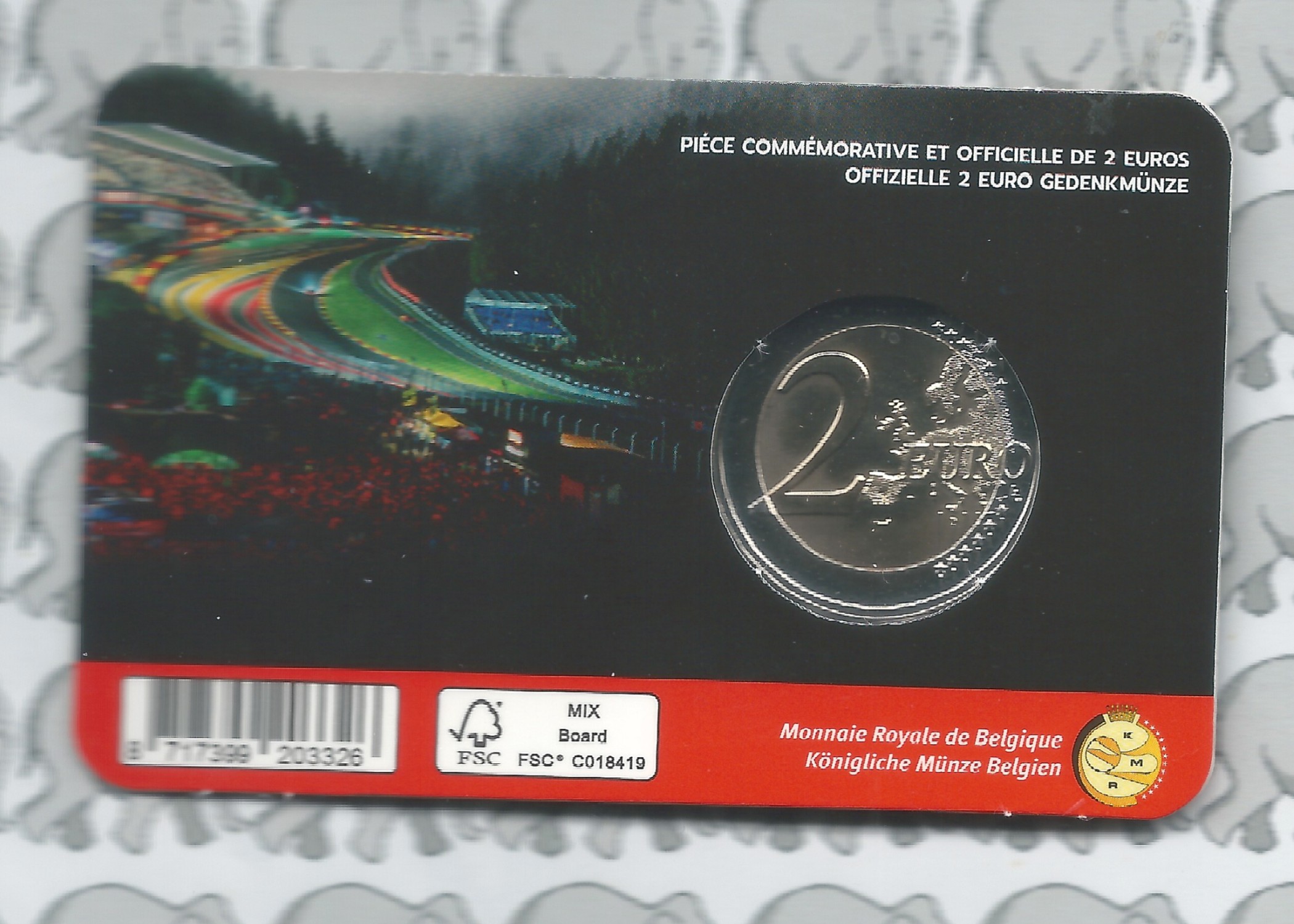 België 2 euromunt CC 2025 (35e) "Circuit Spa-Francorchamps" in coincard Nederlandse versie