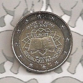 France 2 eurocoin CC 2007 "Verdrag van Rome"