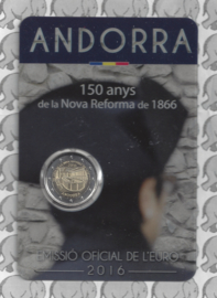 Andorra 2 euromunt CC 2016 (5e) "150 jaar sinds de hervormingen van 1866" in coincard