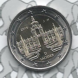 Germany 2 eurocoin CC 2016 "Zwinger van Dresden, Saksen" (letter J)