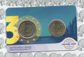 Finland coincard 2025 (1e) "30 jaar lid van de EU" (10 en 20 eurocent)