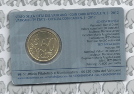 Vaticaan 50 eurocent 2012 in coincard, nummer 3
