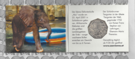 Oostenrijk 5 euromunt 2002 (1e) "250 jaar dierentuin Schönbrunn" (Olifant zilver in blister)