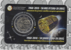 België 2 euromunt CC 2018 "50 Jaar na de lancering van de satelliet ESRO 2B" in coincard Franse versie