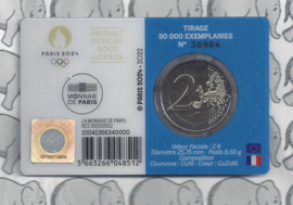 Frankrijk 2 euromunt CC 2022 (28e) "Olympische Zomerspelen Parijs 2024", in paarse coincard