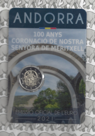 Andorra 2 euromunt CC 2021 (14e) "100 Jaar Kroning van Onze Vrouwe van Meritxell", in coincard