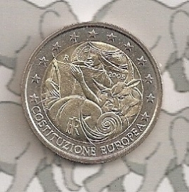 Italy 2 eurocoin CC 2005 "60 jaar Europese Grondwet"