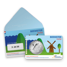 Nederland 5 euromunt 2019 (42e) "Beemster vijfje" (1e dag van uitgifte coincard in envelopje)