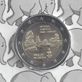 Malta 2 euromunt CC 2020 (19e) "Tempel van Skorba", met muntteken Monnaie de Paris.