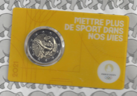 Frankrijk 2 euromunt CC 2021 (26e) "Olympische Zomerspelen Parijs 2024", in gele coincard