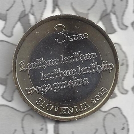 Slovenia 3 eurocoin 2015 "500e verjaardag van de eerste geprinte Sloveense tekst"