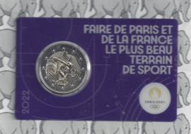 Frankrijk 2 euromunt CC 2022 (28e) "Olympische Zomerspelen Parijs 2024", in blauwe coincard