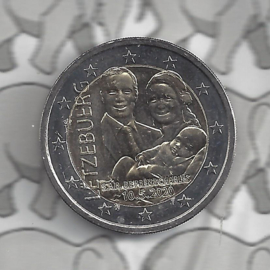 Luxemburg 2 x 2 euromunt CC 2020 (28A en B) "Geboorte van Erfprins Charles" in reliëf en foto variant