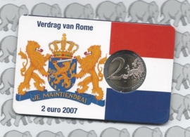 Nederland 2 euromunt CC 2007 "Verdrag van Rome" in coincard 2e versie