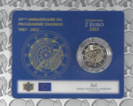 Luxemburg 2 euromunt CC 2022 (33e) "35 jaar Erasmus programma" (in coincard)